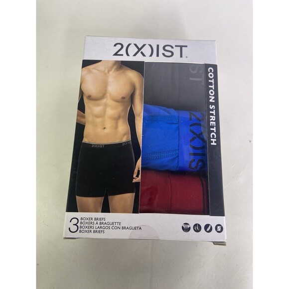 2xist Essential Cotton Stretch 3 Pack Boxer Briefs Underwear Mens Size XL - Picture 1 of 4